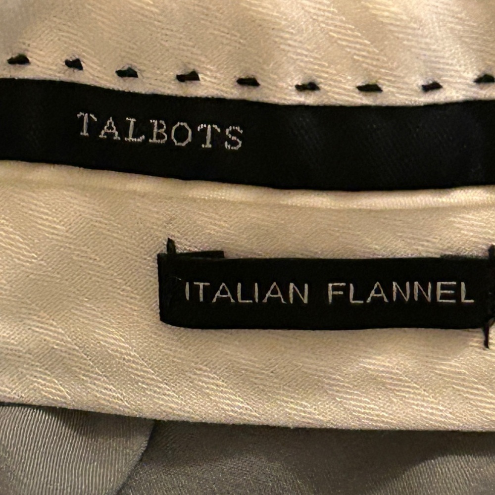 Talbots Italian Flannel Wool Wide Leg Plaid Trousers 2 - Picture 6 of 10